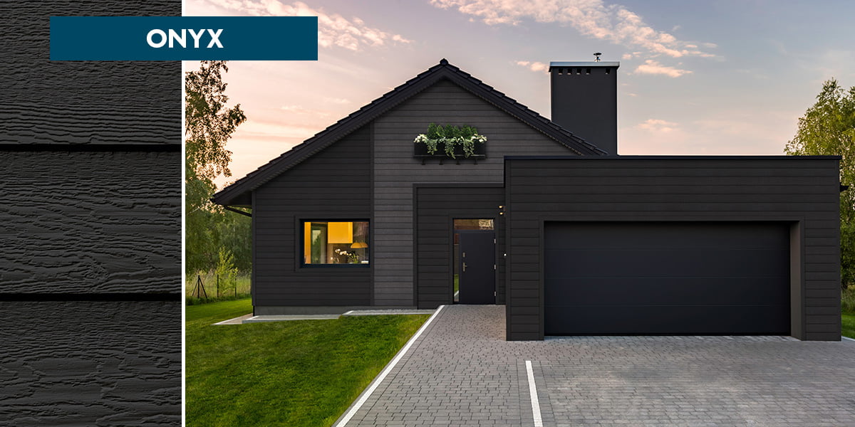 diamond kote onyx siding color on modern home